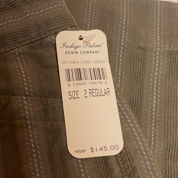 BNWT Y2k Indigo office siren low rise corduroy green pinstripe flare pants - Picture 5 of 5